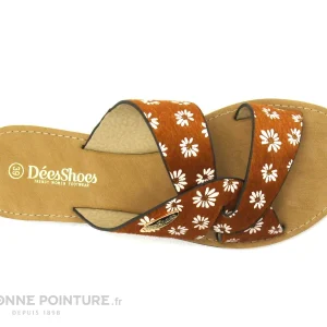 mode Dees Shoes MIAJA Orange – Fleurs – Mule Plate Femme 10